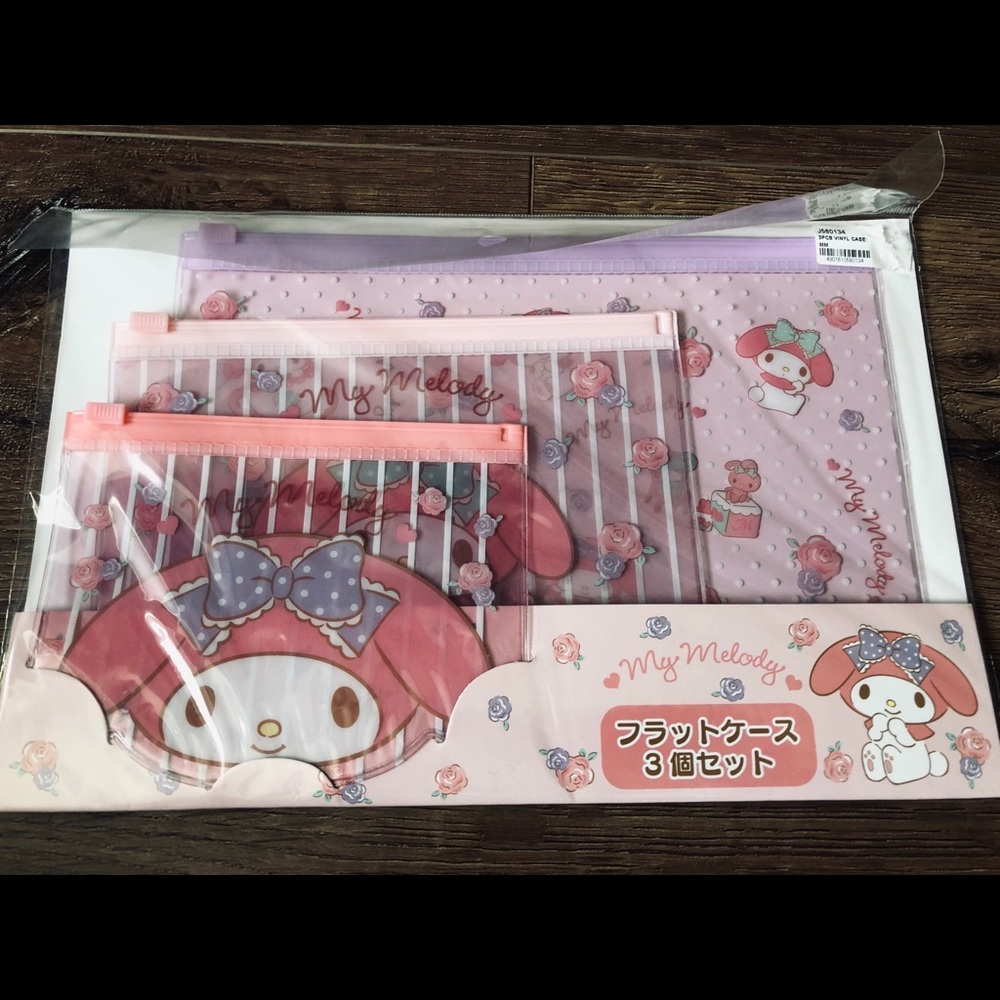 MY MELODY-Imported (NWT) 3 Piece Reusable Zip Bags